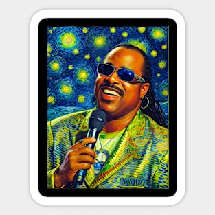 Stevie Wonder in starry night Sticker